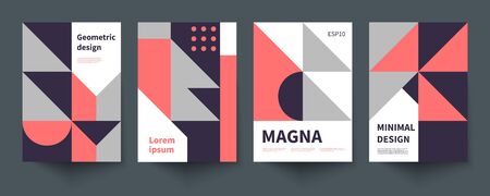 Minimalistic geometric poster, minimal cover template, A4 brochure, swiss style vector graphic...