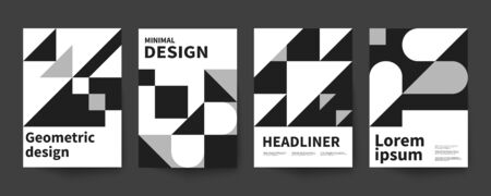 Minimalistic geometric poster, minimal cover template, A4 brochure, swiss style vector graphic designのイラスト素材