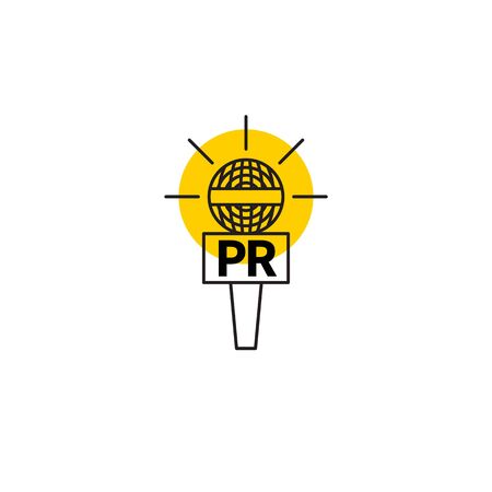 Microphone icon, pr or news symbol, public relations icon, news vector signのイラスト素材