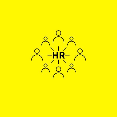 hr linear icon,  human resources outline vectorのイラスト素材