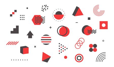 memphis geometic shapesのイラスト素材