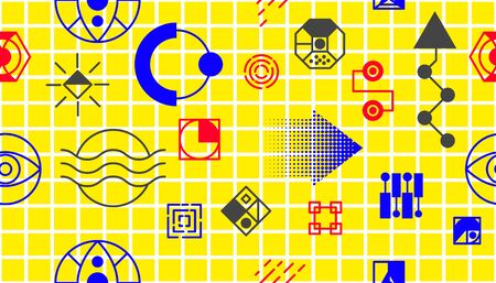 Memphis pattern backgroundのイラスト素材