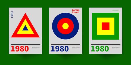 Vintage set in style of bauhaus. Abstract composition. Geometric pattern background. Brand identity....