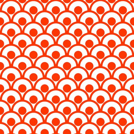 Seamless sushi geometric pattern with circlesのイラスト素材