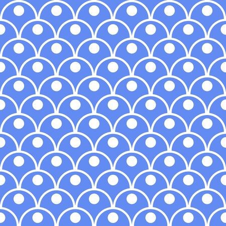 Princess seamless pattern for textiles, fabric. Kids girly print with circles. Mermaid tail, fish scales. Vector cute pattern.のイラスト素材