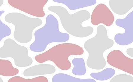 Organic hand drawn shapes. Seamless abstract biology flat patternのイラスト素材