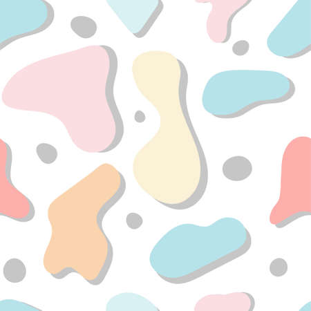Organic abstract liquid shapes seamless pattern for textile, fabricのイラスト素材
