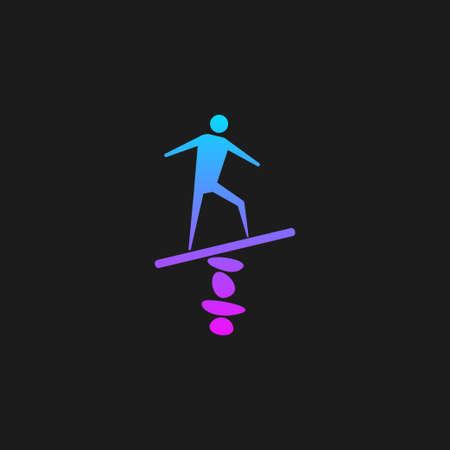 Abstract balancing man conceptのイラスト素材