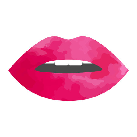 Watercolor pink female sexy lipsのイラスト素材