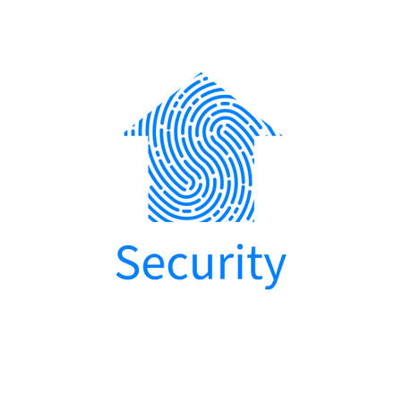 Home security. House with fingerprint iconのイラスト素材