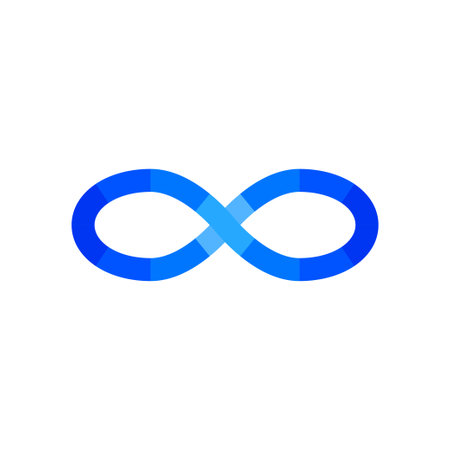 Unusual blue infinity sign. Abstract symbol of infinityのイラスト素材