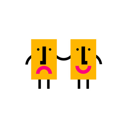 Help friend, coaching, mentoring, abstract iconのイラスト素材