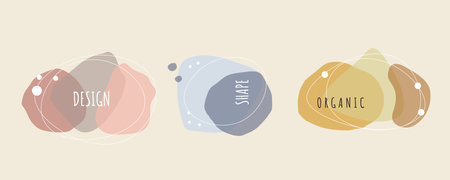 Abstract hand drawn shapes. Set of geometric frames, bannersのイラスト素材