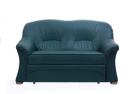 Green light sofa on white background の写真素材