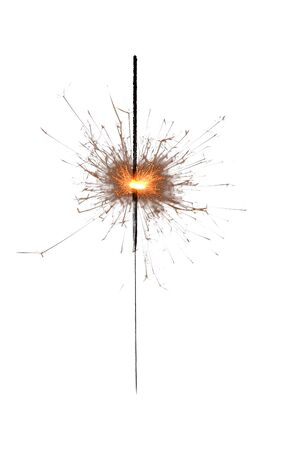 Sparkling firework against a white backgroundの写真素材