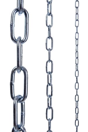 Three chains insulated on white background の写真素材