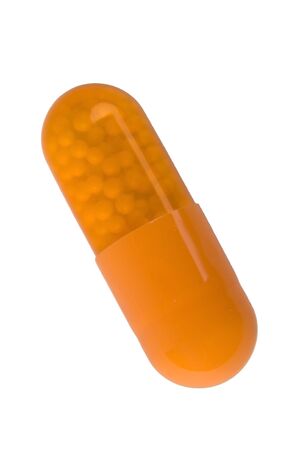 Capsules,pill on white background.の写真素材