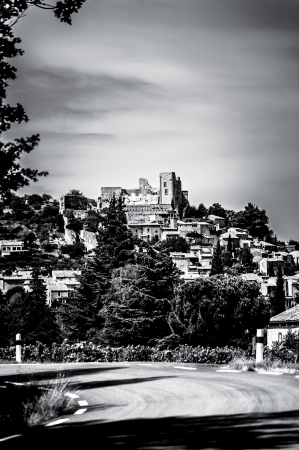 A village in Provence with roadの写真素材