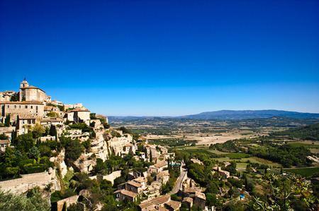 Small village in Provence in France during a summer bright dayの写真素材