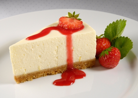 Fresh Strawberry Cheesecakeの写真素材