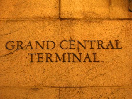 Detail of the Grand Central Terminal wall - Rail station - New York.の写真素材