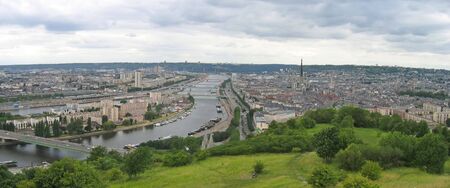 Large view on the city - Rouen - France - Panorama.の写真素材