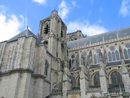 Saint Etienne Cathedral view of the church tower - Bourges - France.