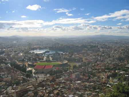 Antananarivo view from the sky - Tanarive city - Madagascar.の写真素材
