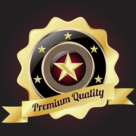 Golden Premium Quality Badgeのイラスト素材