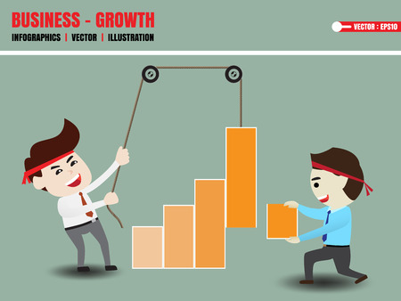 Businessman accelerate business growthのイラスト素材