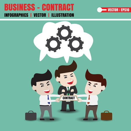 Businessman joint reviews and contractのイラスト素材