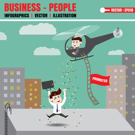 Employees are happy to be promotedのイラスト素材