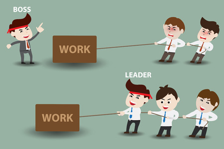 The difference between leader and boss, templateのイラスト素材