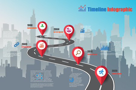 Design template, city timeline infographic.のイラスト素材
