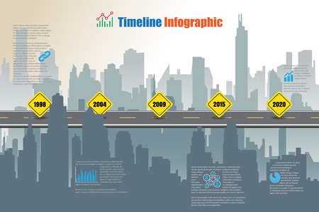 Design template, city timeline infographic.のイラスト素材