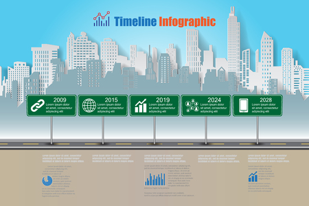 Design template, road map timeline infographic. Vector Illustrationのイラスト素材
