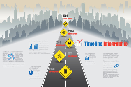 Design template, city timeline infographic.のイラスト素材