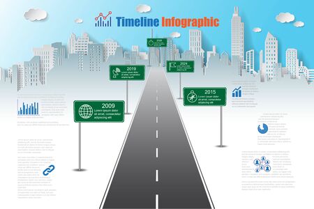 Design template, road map timeline infographic. Vector Illustrationのイラスト素材