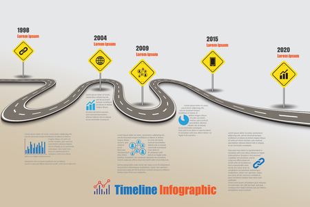 Design template, Road map timeline infographic. Vector Illustrationのイラスト素材