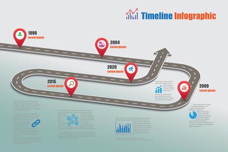 Design template, Road map timeline infographic. Vector Illustrationのイラスト素材