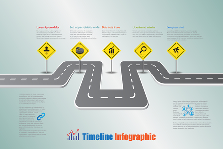 Business road map timeline infographic icons designed for abstract background template elements modern diagram process web pages workflow digital marketing data presentation chart Vector illustrationのイラスト素材