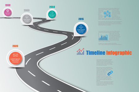 Business road map timeline infographic icons designed for abstract background template milestone element modern diagram process technology digital marketing data presentation chart Vector illustrationのイラスト素材
