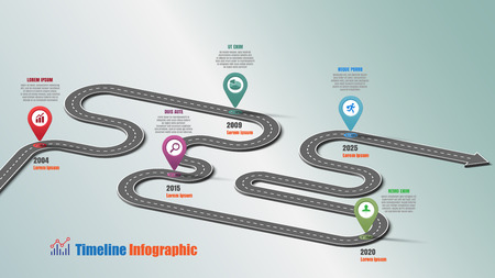 Business road map timeline infographic icons designed for abstract background template milestone element modern diagram process technology digital marketing data presentation chart Vector illustrationのイラスト素材