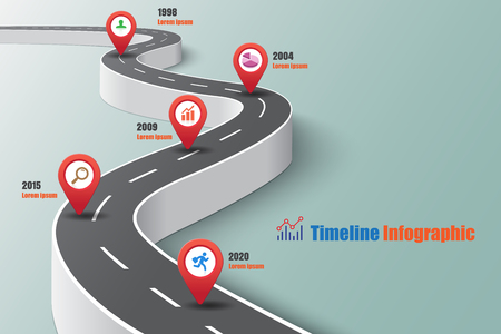 Business road map timeline infographic expressway concepts designed for abstract background template milestone diagram process technology digital marketing data presentation chart Vector illustrationのイラスト素材