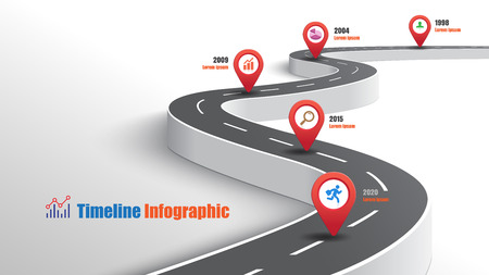 Business road map timeline infographic expressway concepts designed for abstract background template milestone diagram process technology digital marketing data presentation chart Vector illustrationのイラスト素材