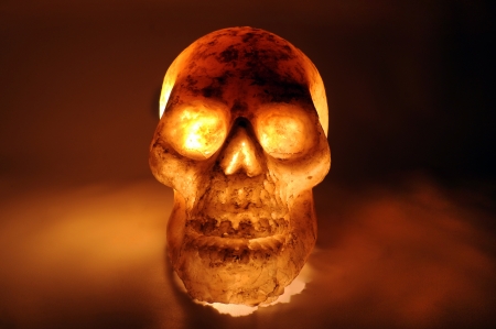 Burning skull in hot