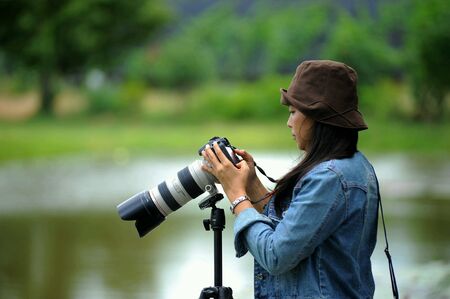 Female photographer.の素材