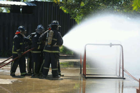 Fire fighting training.