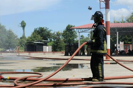 Fire fighting training.