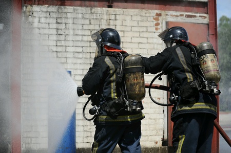 Fire fighting training.